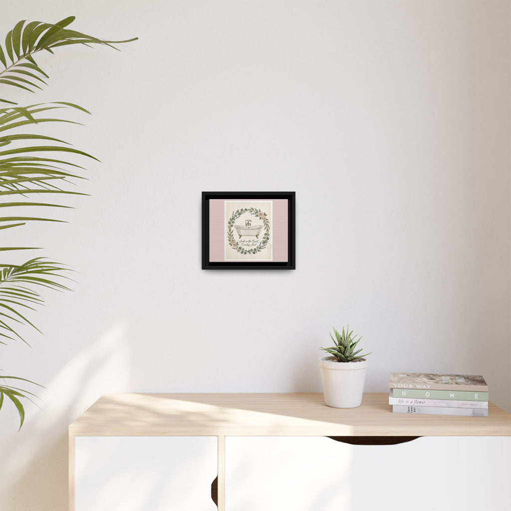 Framed Canvas Wall Art - 'Soak in the Quiet, Country Soul' Vintage Bath Print